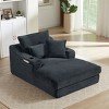 Okak Modern Lounge Sleeper Sofa Bed with Storage & Cup Holders,Corduroy Fabric Recliner Couch for Living Room,Apartments - 2 of 4