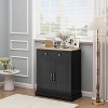 Modern Kitchen Storage Cabinet with 1 Drawers & 2 Doors - Versatile Coffee Bar Buffet Sideboard for Dining Room, Living Room & Bathroom - 2 of 4