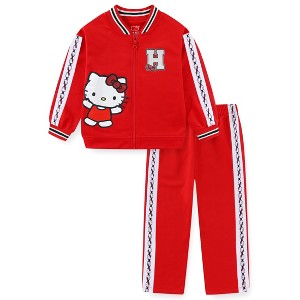 Hello Kitty Sanrio Girls Zip Up Jacket and Pants Set for Big Kids