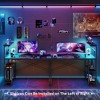 Bestier 51" Gaming Desk with LED Lights, Computer Desk with 4 Tiers, Reversible Shelves, Side Storage Bag, and Adjustable Shelf ,Black - 4 of 4