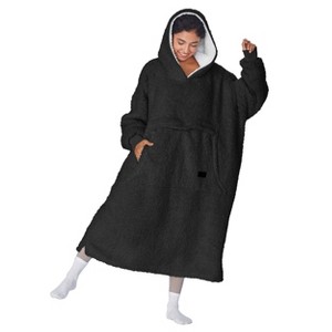 Catalonia Ultra Soft Warm Fleece Blanket Hoodie Sweatshirt for Woman Man, Full Body Fuzzy Cozy Lounging Pullover Adult Wearable Blanket, Cozy Gift - 1 of 4