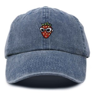 Dalix Strawberry Embroidered Cap Cotton Baseball Summer Cool Dad Hat Womens - 1 of 4