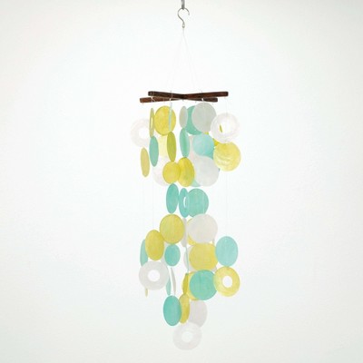 Woodstock Windchimes Moonlit Bay Capiz Chime, Wind Chimes For Outside, Wind Chimes For Garden, Patio, and Outdoor Decor, 27"L