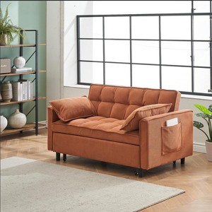TiranisuBest Grey 3-in-1 Sectional Sofa Bed with Pull-Out Function, Adjustable Backrest, and Side Pocket, Ideal for Compact Spaces - 1 of 4