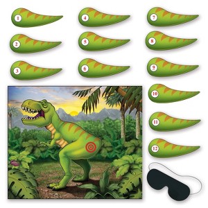 Beistle Pin The Tail On The Dinosaur Game, 18" x 21.5", (4/Pkg) Multicolored - 1 of 4