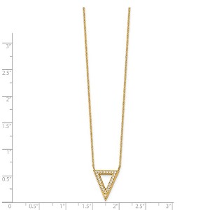 Chisel Stainless Steel Yellow IP-plated Cubic Zirconia Triangle on a 17" Cable Chain Necklace with 2.5" Ext. - 1 of 2