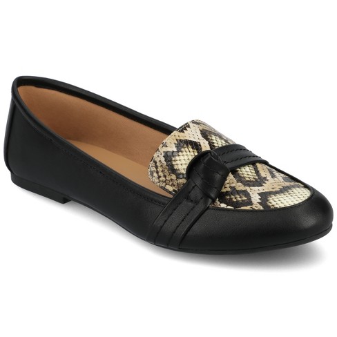 Journee Womens Marci Slip On Round Toe Loafer Flats, Snake 11 : Target