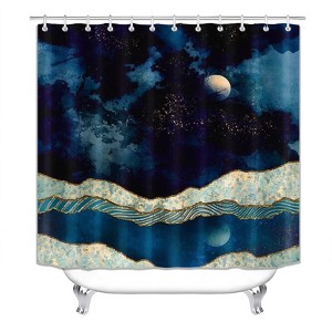 Mountain Peak At Night Shower Curtains for Bathroom Waterproof Fabric Bath Curtain Durable Soft Stylish Bathroom Decor 72x72 Inch - 1 of 1