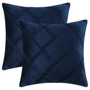 Unique Bargains Luxury Sofa Decorative Solid Diamond Pinch Pleated Throw Pillow Covers 2 Pcs - 1 of 4