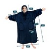 PAVILIA Wearable Blanket Hoodie Adults, Faux Shearling Cozy Oversized Hooded Sweatshirt, Warm Fleece Two Pockets - 4 of 4