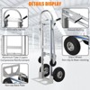 Aluminum Hand Truck & Dolly, Heavy Duty Convertible Hand Truck with 1000 lbs Capacity, Foldable 4-Wheel Utility Cart with 10" Pneumatic Tires - 4 of 4