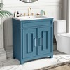 NicBex 30" Bathroom Vanity with Sink, Bathroom Cabinet Storage, 2 Soft Closing Cabinet Doors with Shelf for Bathroom, Blue - 4 of 4