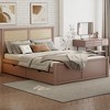 GDFStudio Troy Full Size Wood Storage Platform Bed with 4 Drawers and Rattan Headboard - 2 of 4