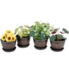 VECELO Plant Pots with Tray, Flower Pots with Drainage Holes & Saucer, Plastic Barrel Planters for Indoor & Outdoor Garden - 4 of 4