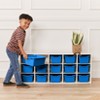 ECR4Kids Streamline 15 Cubby Tray Cabinet with 15 Scoop Front Storage Bins, 3x5, White Wash - 4 of 4