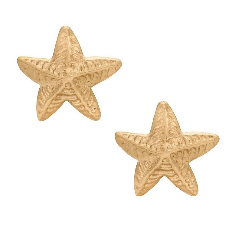 Tiara Kid's Starfish Stud Earrings in 14K Yellow Gold, 2 of 4