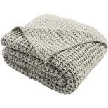 Haven Knit Throw Blanket - Light Grey/Natural - 50" x 60" - Safavieh