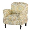 CAVINAS Modern Gourd-Shaped Accent Chair,Plush Fabric Lounge Chair with Birch Wood Legs,Ergonomic Living Room Armchair with Non-Slip Feet,Beige+Yellow - 2 of 4