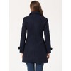 Allegra K Women's Winter Outerwear Peter Pan Collar Mid-thigh A-line Single Breasted Coat - 4 of 4