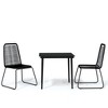 vidaXL 3 Piece Patio Dining Set Black - 2 of 4