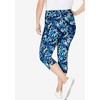 Woman Within Plus Size Petite Stretch Cotton Printed Capri Legging - 3 of 4
