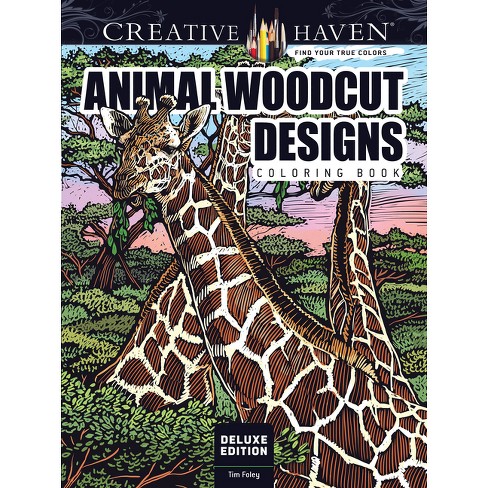 Creative Haven Deluxe Edition Animal Woodcut Designs Coloring Book