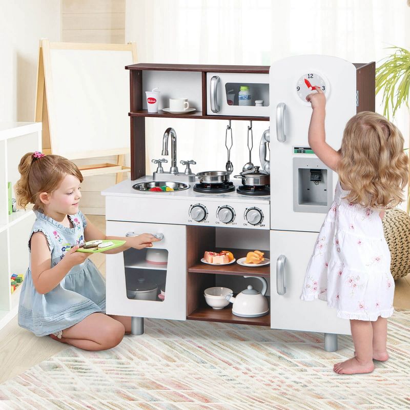 Costway Kids Kitchen Playset Pretend Play Kitchen Toy with Realistic Sounds & Lights, 2 of 11