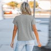 Women's 100% Cotton Grey V-Neck Cutout Causal Tee - Cupshe - 2 of 4