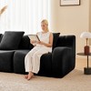 Okak Modern Soft Teddy Boneless Sectional Floor Futon Sofa for Living Room Bedroom,Anti-Slip Design Rest Sofa with Comfy Backrest & Pillows - 2 of 4