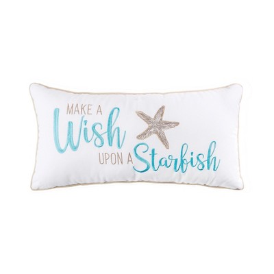 C&F Home 12" x 24" Wish Upon A Starfish Embroidered Throw Pillow