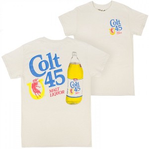 Mens Colt 45 Malt Liquor Beige Colorway Front and Back Print T-Shirt - 1 of 4