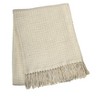 HomeRoots 50" X 67" Cream Cotton Blend Woven Throw Blanket with Fringe - 4 of 4