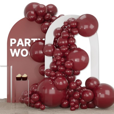 PartyWoo Balloons Burgundy Dark Red Maroon 36 18 12 10 5 Inch 127 pcs