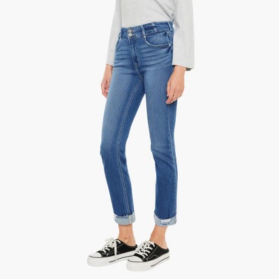 KanCan Essentials Women's Esme High Rise Slim Straight Leg Jeans