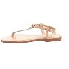bebe Women's T-Strap Sandals - Flat Thong Sandals with Rhinestone Detail and Logo Charm - 3 of 4