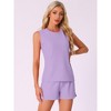 INSPIRE CHIC Women's Waffle Knit Crew Neck Sleeveless Tank Top with Shorts Lounge Sets - 2 of 4