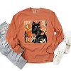 Simply Sage Market Black Cat Fall Leaves Distressed Garment Dyed Long Sleeve - 3 of 4