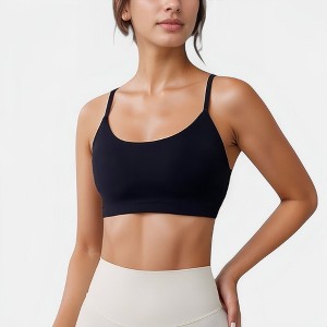 Anna-Kaci Active Women's Seamless Scoop Neck Sports Bra with Thin Adjustable Straps and Soft Stretch Fabric - 1 of 4