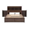 NicBex Full Bed Modern Wooden Bed Frame with Twin Size Trundle, Drawers and Pull Out Storage Headboards for Bedroom, No Box Spring Required, Espresso - 3 of 4