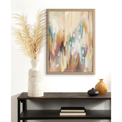 Natural Abstract Brushstroke Framed Glass Wall Art, 18x24