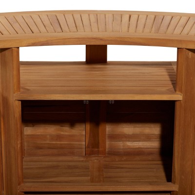 Teak Wood Indoor Outdoor Folding Bar Table with Expandable Sides