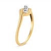 10K Yellow Gold over Silver 1/10 Cttw Diamond Three-Stone Bypass Ring - 4 of 4