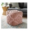 Livabliss Yolanda 18"H x 18"W x 18"D Bohemian/Global Rose Pouf: Square Polyethylene Ottoman, Classic Pattern - 3 of 3