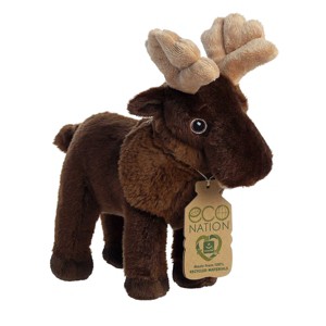Aurora Small Moose Eco Nation Eco-Friendly Stuffed Animal Brown 9" - 1 of 4