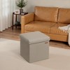15" Ottoman with Storage, Folding Footstool, Storage Ottoman Bench, Cube Storage Chest 660 lb Load Capacity - 3 of 4
