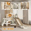 BABYYER Slide Set, Toddler Slide Playset with Ring Toss, Basketball Hoop, Telescope, Climber, Storage Space and Crawl Tunnel, Playground for Kids 1-6 - 3 of 4