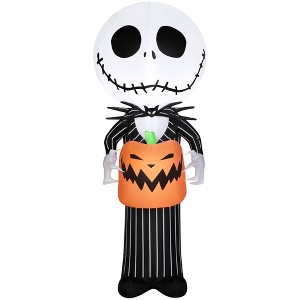 Nightmare Before Christmas Airblown Inflatable Stylized Jack Skellington w/JOL Disney , 5 ft Tall, Multi - 1 of 3