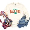The Life Of A Fall Girl Puff/Glitter - Womens Garment Dyed Long Sleeve - 3 of 3