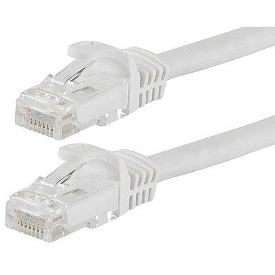 Monoprice Cat6 Ethernet Patch Cable - 10 Feet - White | Network Internet Cord - RJ45, Stranded, 550Mhz, UTP, Pure Bare Copper Wire, 24AWG - Flexboot