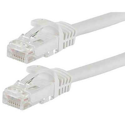 Monoprice Cat6 Ethernet Patch Cable - 0.5 Feet - White | Network Internet Cord - RJ45, Stranded, 550Mhz, UTP, Pure Bare Copper Wire, 24AWG - Flexboot